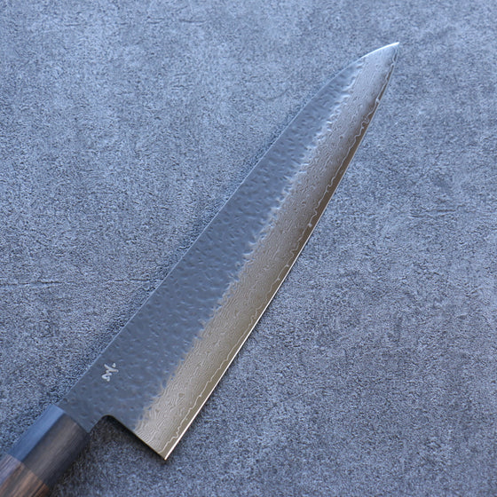 Shizu Gen VG10 Hammered Black Finished Gyuto 240mm Brown Pakka wood Handle - Seisuke Knife