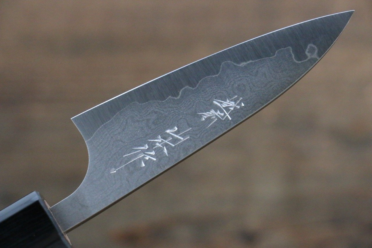 Nao Yamamoto VG10 Damascus Petty-Utility 80mm Yew Tree Handle - Seisuke Knife
