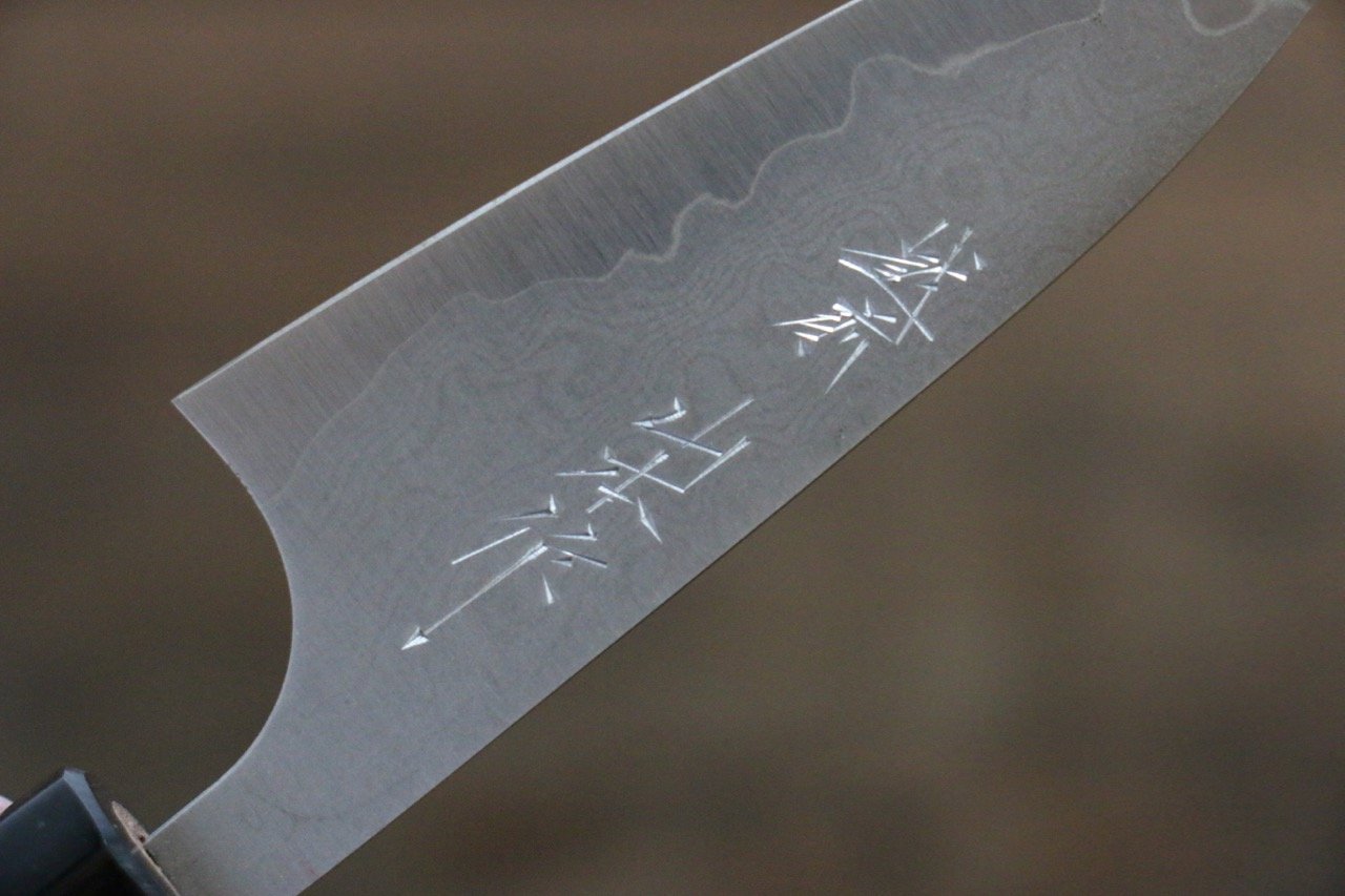 Nao Yamamoto VG10 Damascus Petty-Utility 80mm Yew Tree Handle - Seisuke Knife