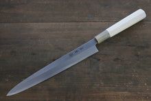  [Left Handed] Sakai Takayuki Kasumitogi White Steel Yanagiba Chef Knife with Water Buffalo Handle - Seisuke Knife