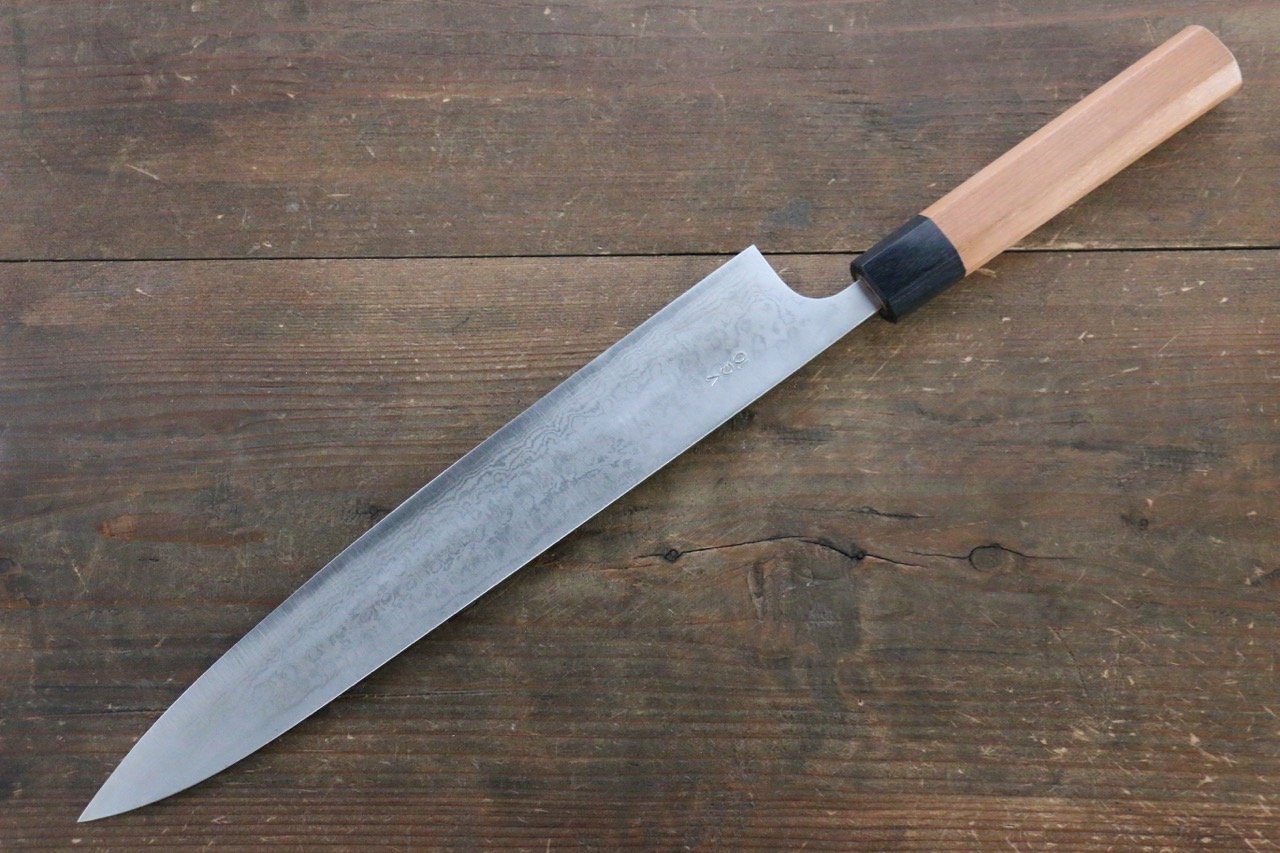 Nao Yamamoto VG10 Damascus Sujihiki 270mm with Yew Tree Handle - Seisuke Knife