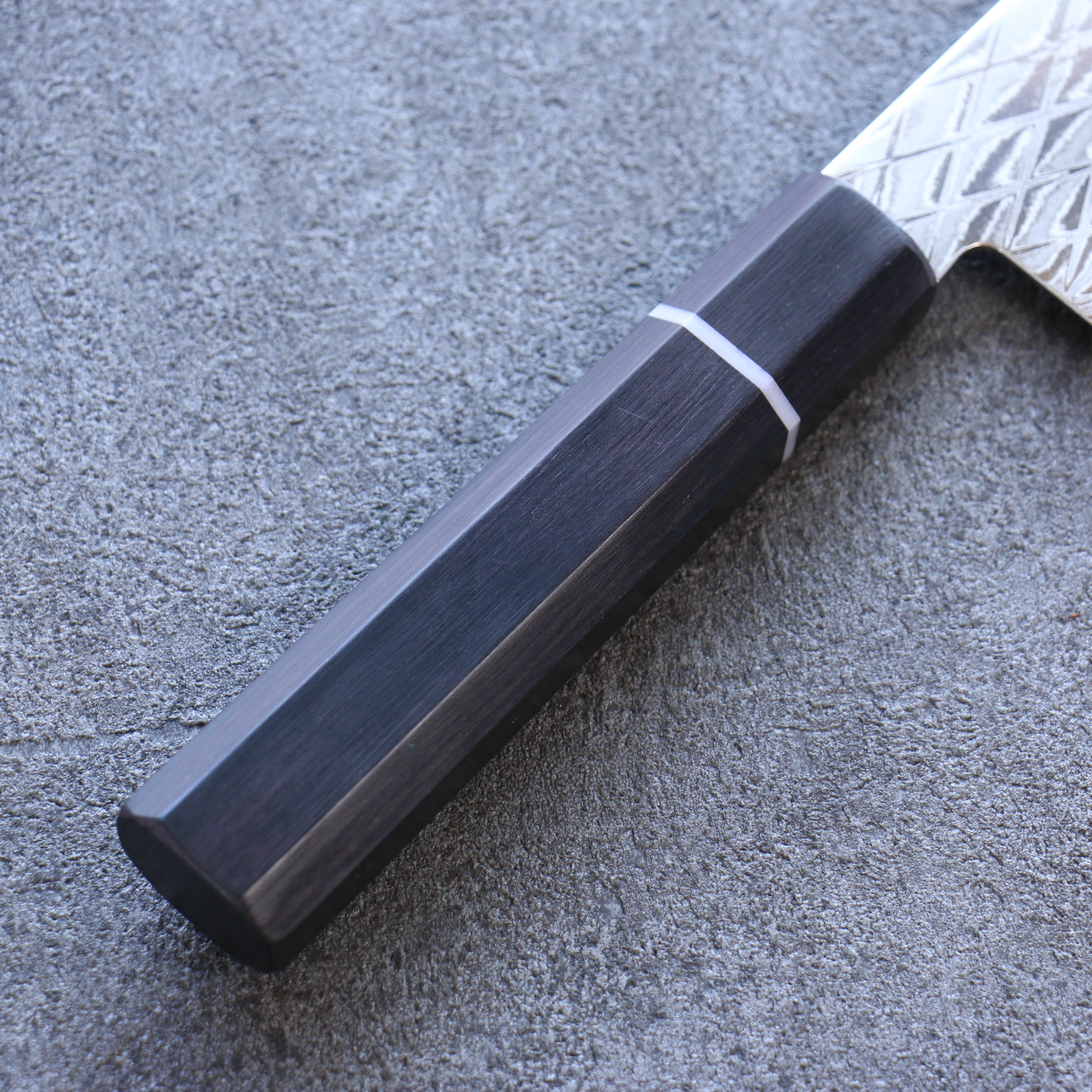 Seisuke AUS10 Mirror Crossed Santoku 180mm Black Pakkawood Handle - Seisuke Knife