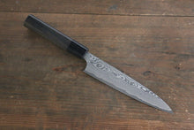  Takeshi Saji VG10 Black Damascus Petty-Utility 150mm Shitan Handle - Seisuke Knife