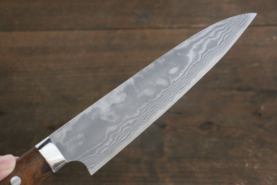 Takeshi Saji Blue Super Damascus Gyuto 210mm Ironwood Handle - Seisuke Knife