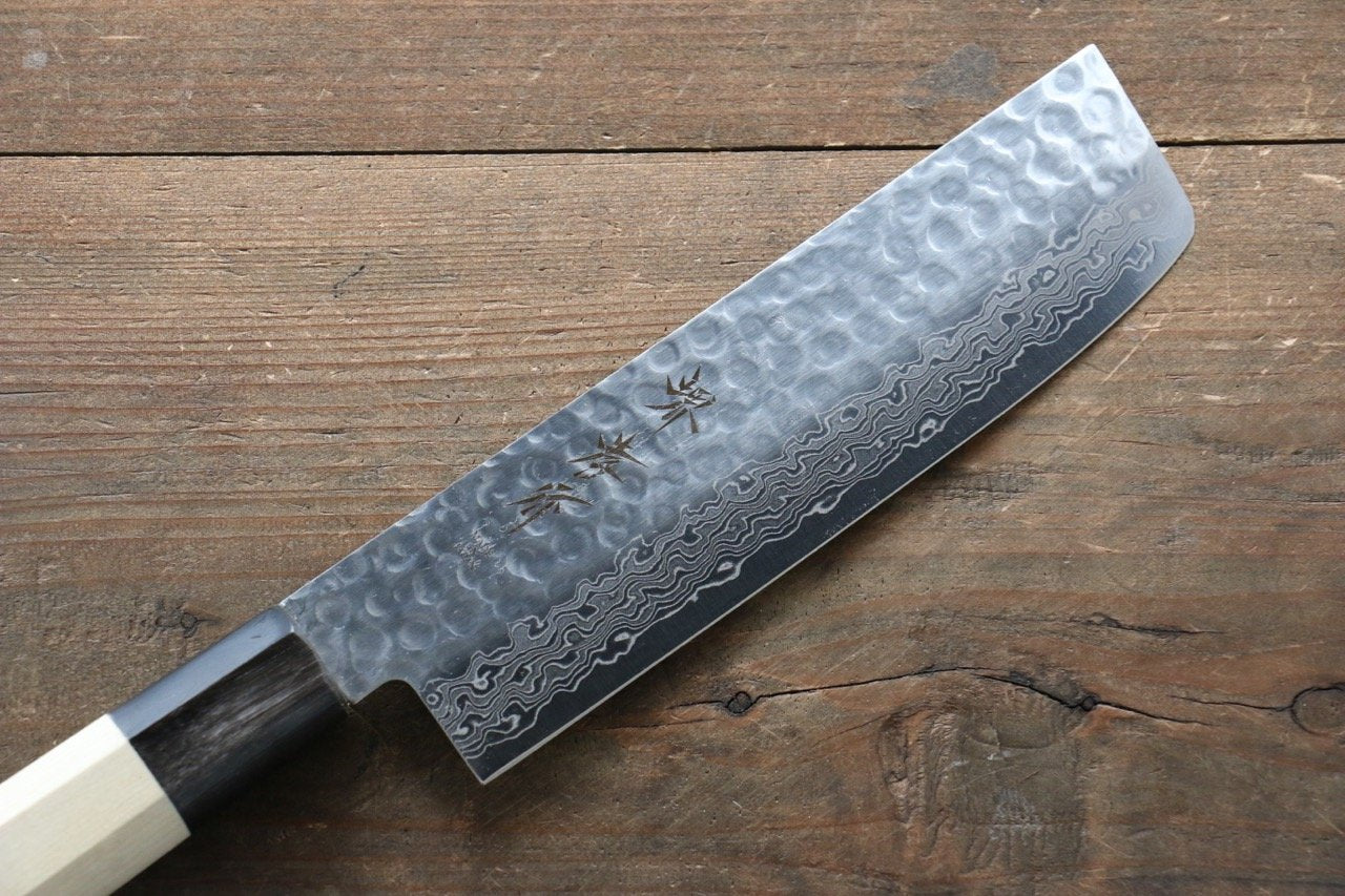 Sakai Takayuki 45 Layer Damascus AUS10 Nakiri Japanese Chef Knife 160mm with Magnolia Handle - Seisuke Knife