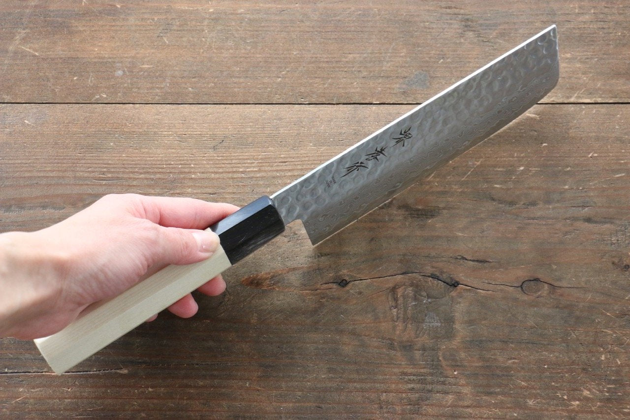 Sakai Takayuki 45 Layer Damascus AUS10 Nakiri Japanese Chef Knife 160mm with Magnolia Handle - Seisuke Knife