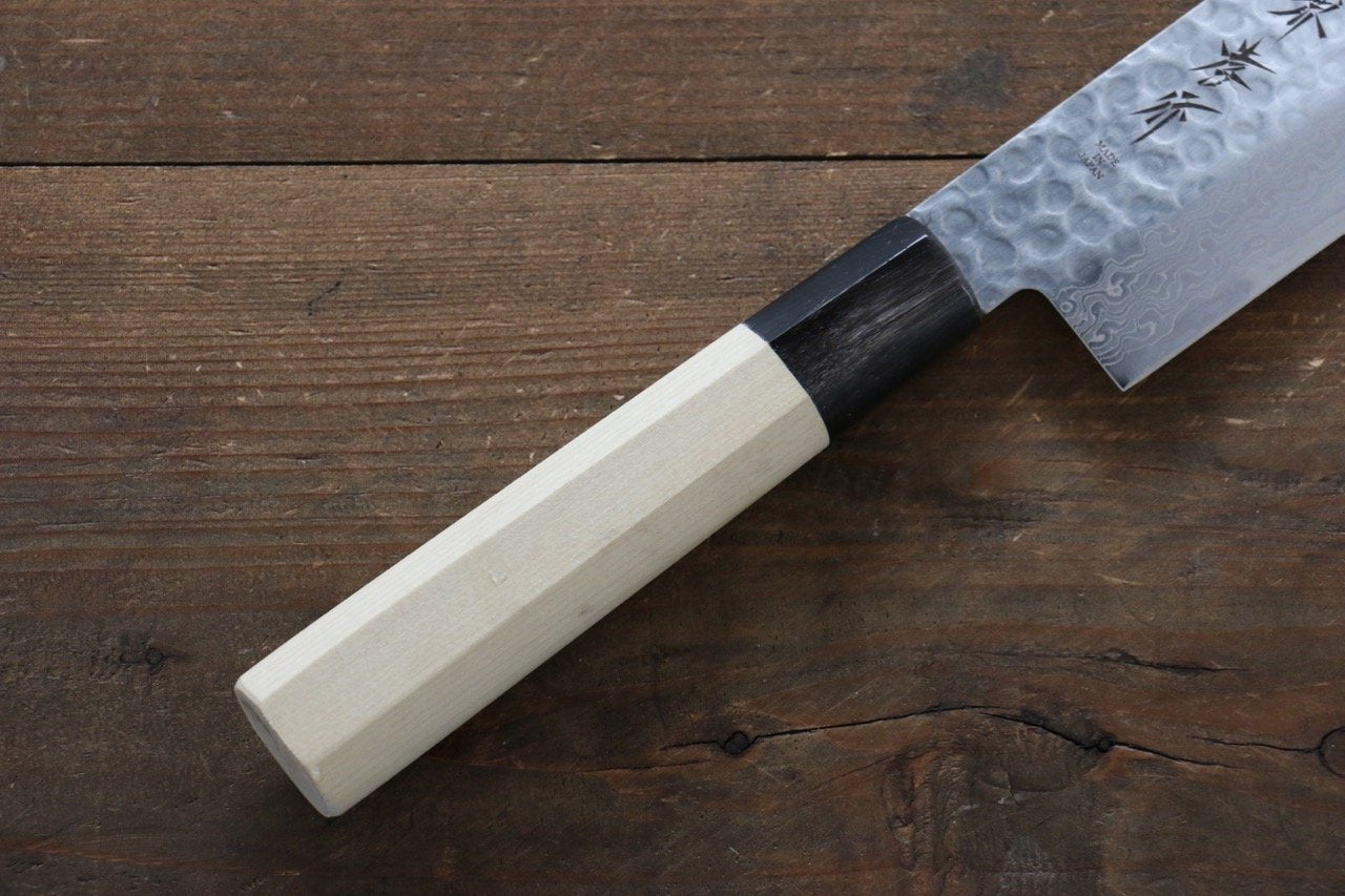 Sakai Takayuki 45 Layer Damascus AUS10 Nakiri Japanese Chef Knife 160mm with Magnolia Handle - Seisuke Knife