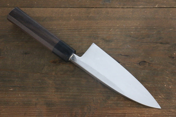 Hideo Kitaoka White Steel No.2 Damascus Deba Japanese Chef Knife 150mm - Seisuke Knife