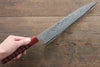 Takeshi Saji VG10 Damascus Gyuto 240mm Cashew paint (Red) Handle - Seisuke Knife - Slide 8