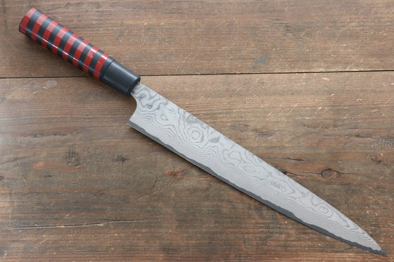 Takeshi Saji VG10 Damascus Sujihiki 270mm Cashew paint (Black) Handle - Seisuke Knife