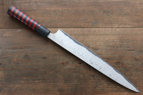 Takeshi Saji VG10 Damascus Sujihiki 270mm Cashew paint (Black) Handle - Seisuke Knife