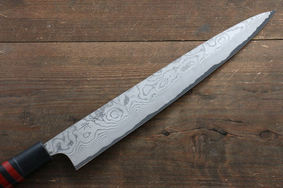 Takeshi Saji VG10 Damascus Sujihiki 270mm Cashew paint (Black) Handle - Seisuke Knife