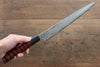 Takeshi Saji VG10 Damascus Sujihiki 270mm Cashew paint (Black) Handle - Seisuke Knife - Slide 8