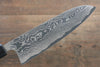 Takeshi Saji VG10 Black Damascus Santoku 175mm Cashew paint (Black) Handle - Seisuke Knife - Slide 4