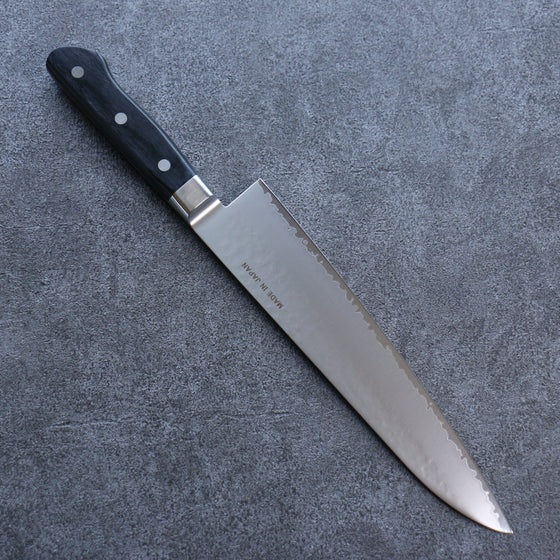 Seisuke VG5 Hammered Kasumitogi Gyuto 240mm Black Pakka wood Handle - Seisuke Knife