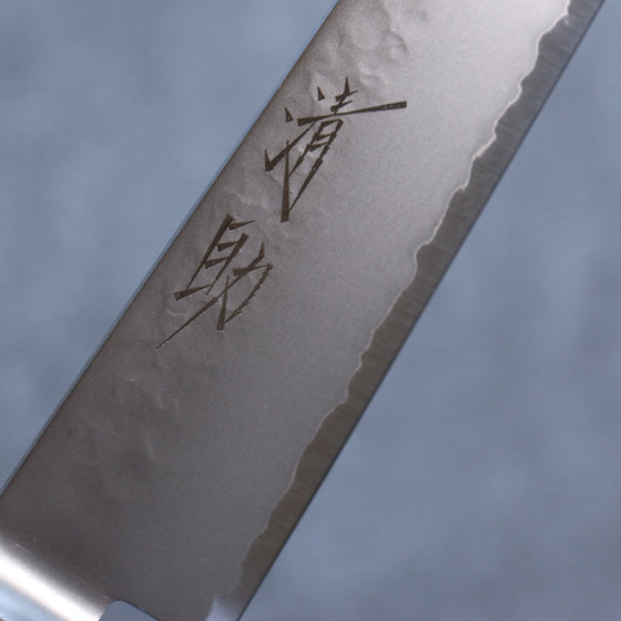 Seisuke VG5 Hammered Kasumitogi Sujihiki 240mm Black Pakka wood Handle - Seisuke Knife