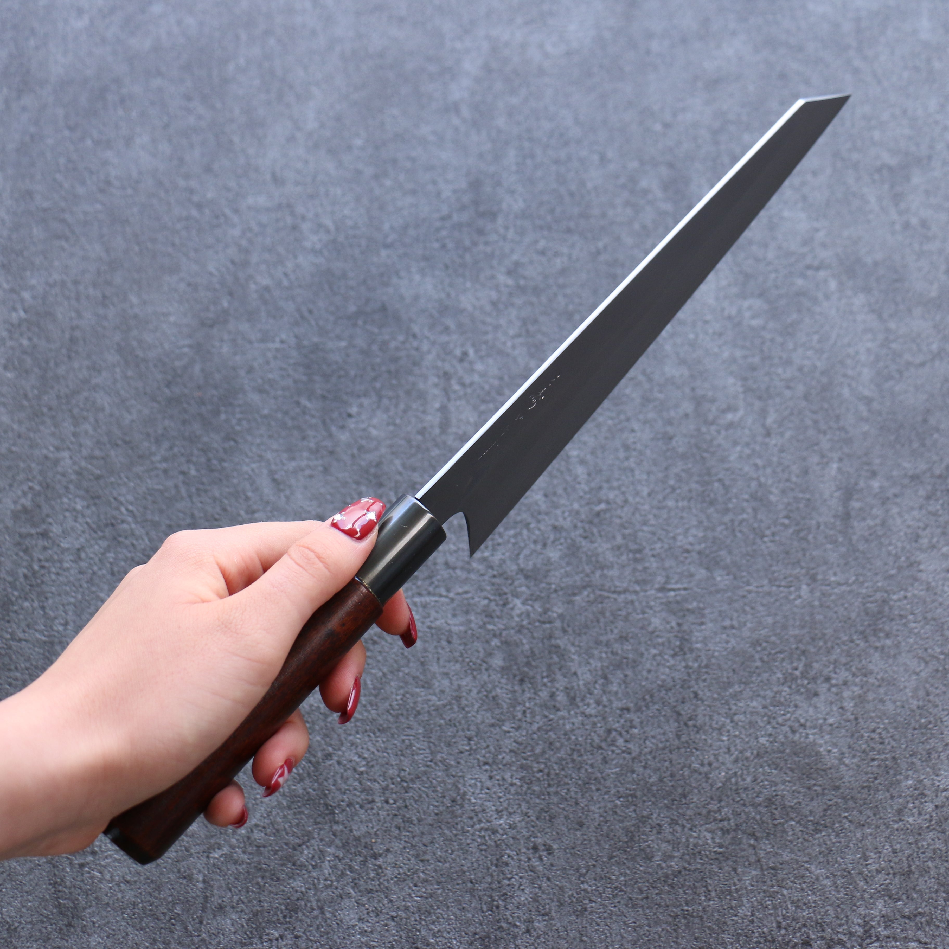 Misuzu VG10 Kasumitogi Kiritsuke Gyuto 210mm Brown Lacquered Handle - Seisuke Knife