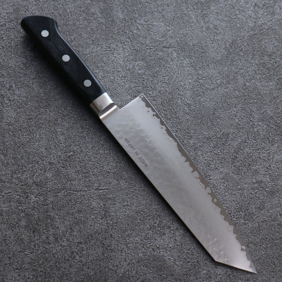 Seisuke VG5 Hammered Kasumitogi Kiritsuke Santoku 190mm Black Pakka wood Handle - Seisuke Knife