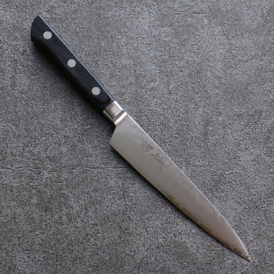 Seisuke VG5 Hammered Kasumitogi Petty-Utility 150mm Black Pakka wood Handle - Seisuke Knife