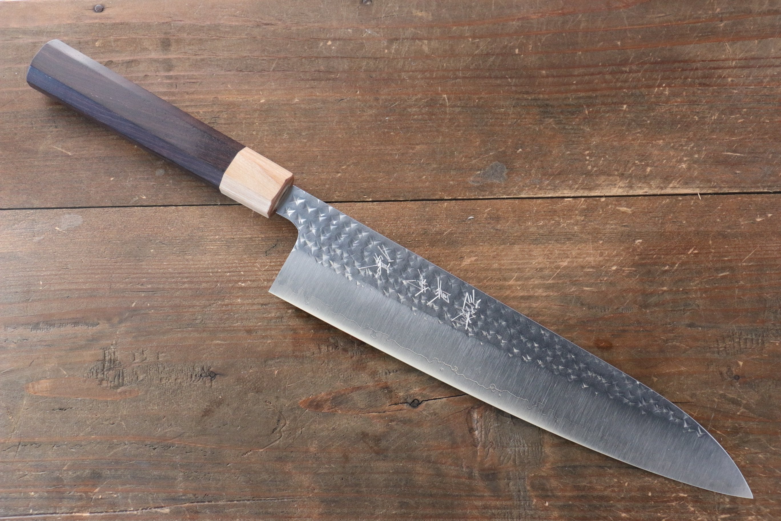 Yu Kurosaki Senko SG2 Hammered Gyuto 240mm Shitan Handle - Seisuke Knife