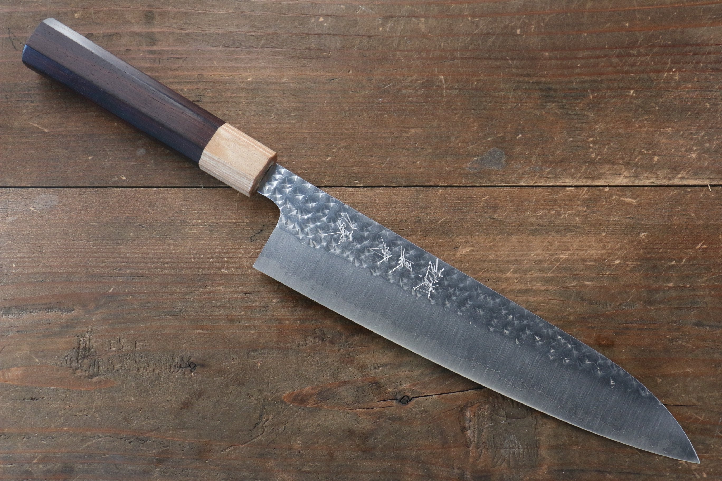 Yu Kurosaki Senko SG2 Hammered Gyuto 210mm Shitan Handle - Seisuke Knife