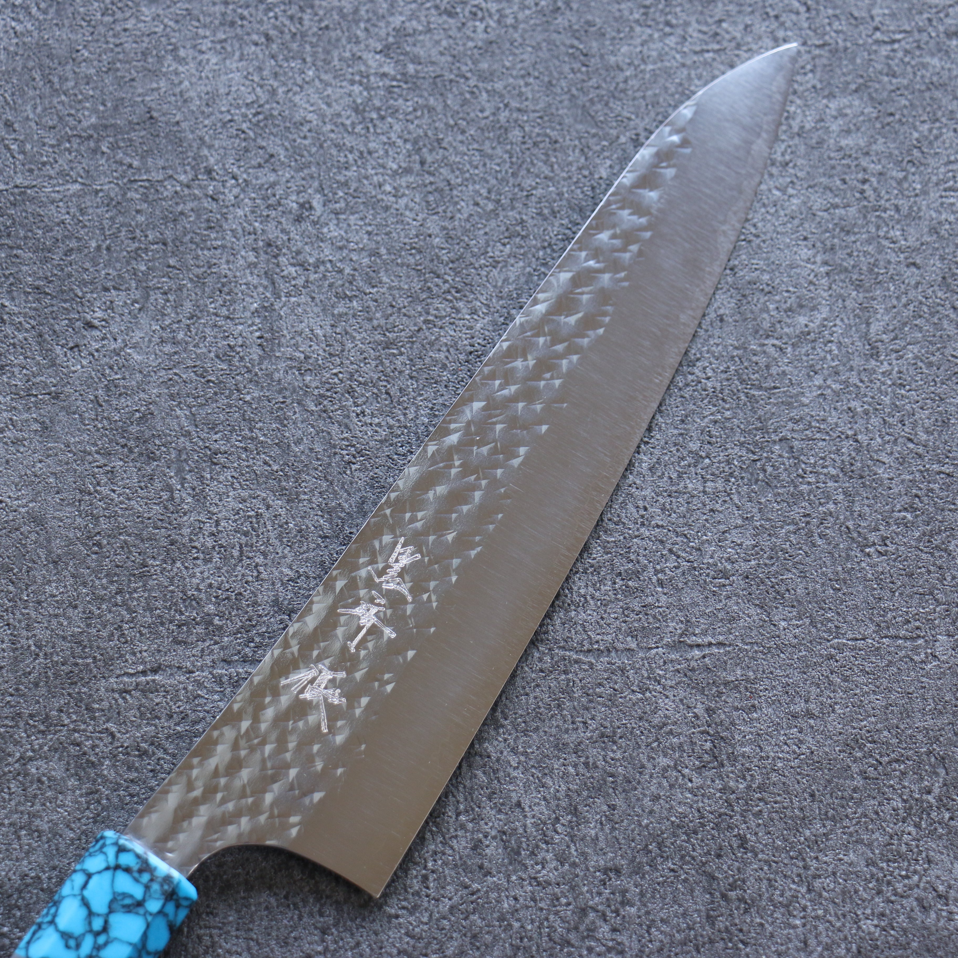 Yu Kurosaki Senko Ei SG2 Hammered Gyuto 210mm Wenge(ferrule: Turquoise with Ring) Handle - Seisuke Knife