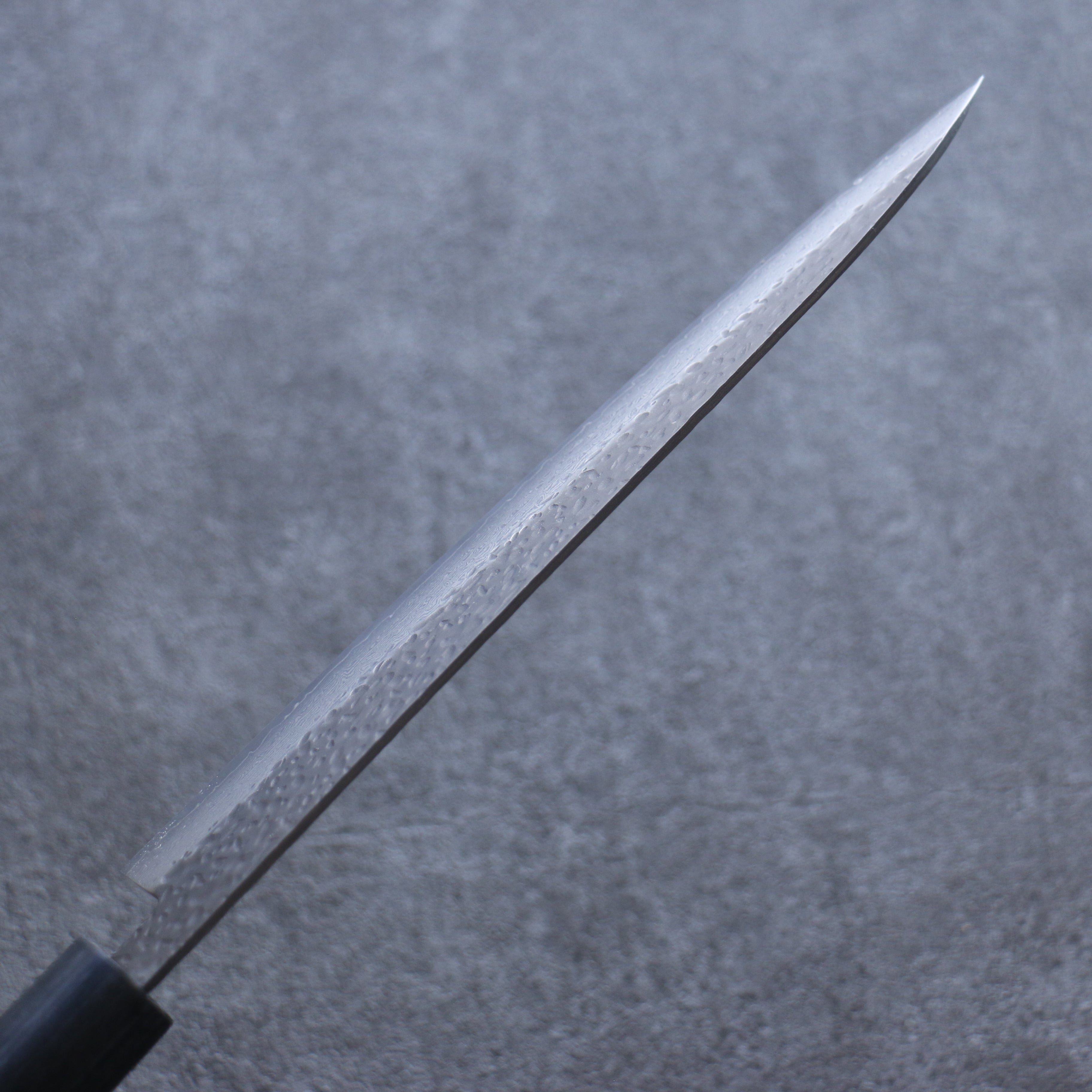 Shizu Gen VG10 Hammered Black Finished Gyuto 210mm Brown Pakkawood Handle - Seisuke Knife