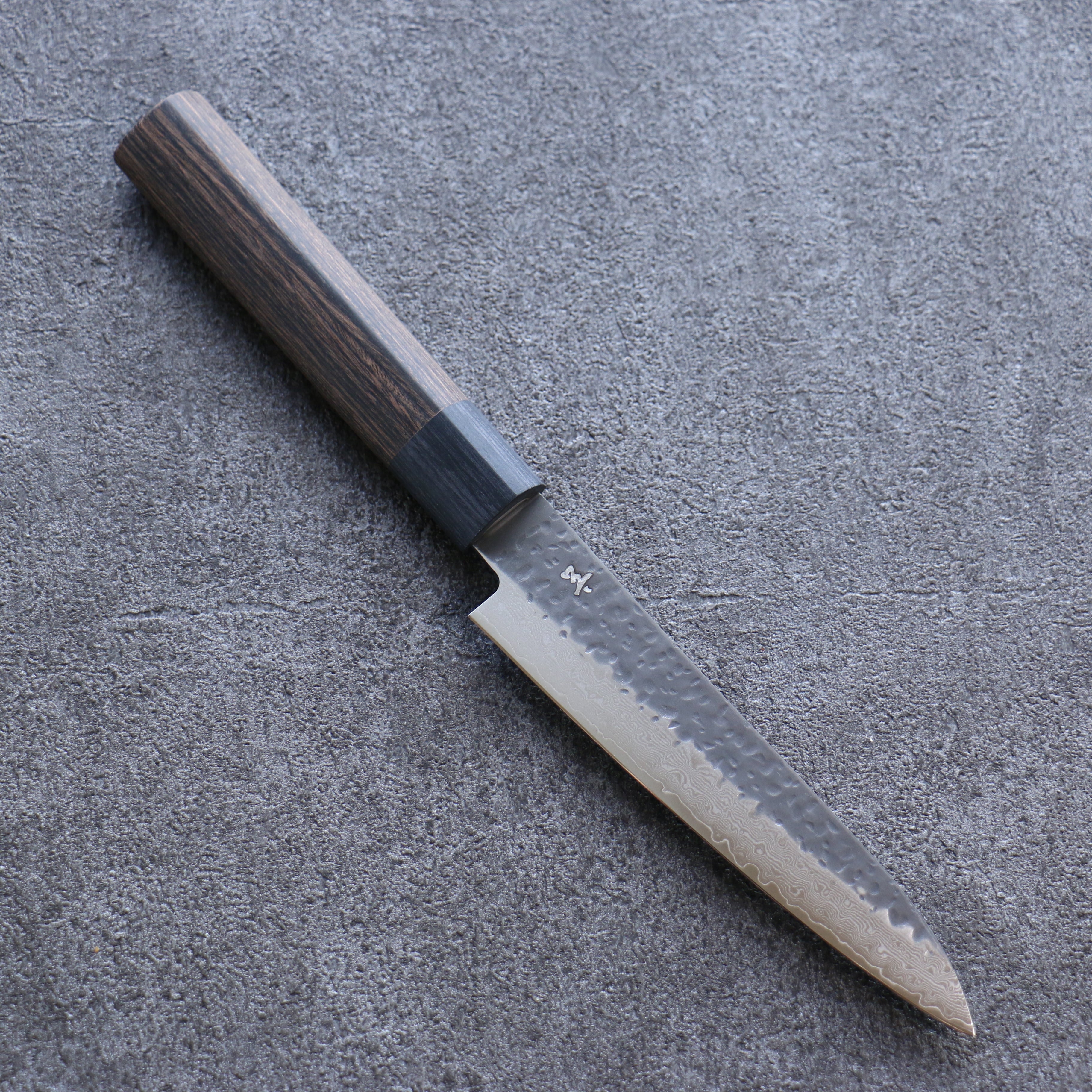 Shizu Gen VG10 Hammered Kurouchi Petty-Utility 130mm Brown Pakkawood Handle - Seisuke Knife