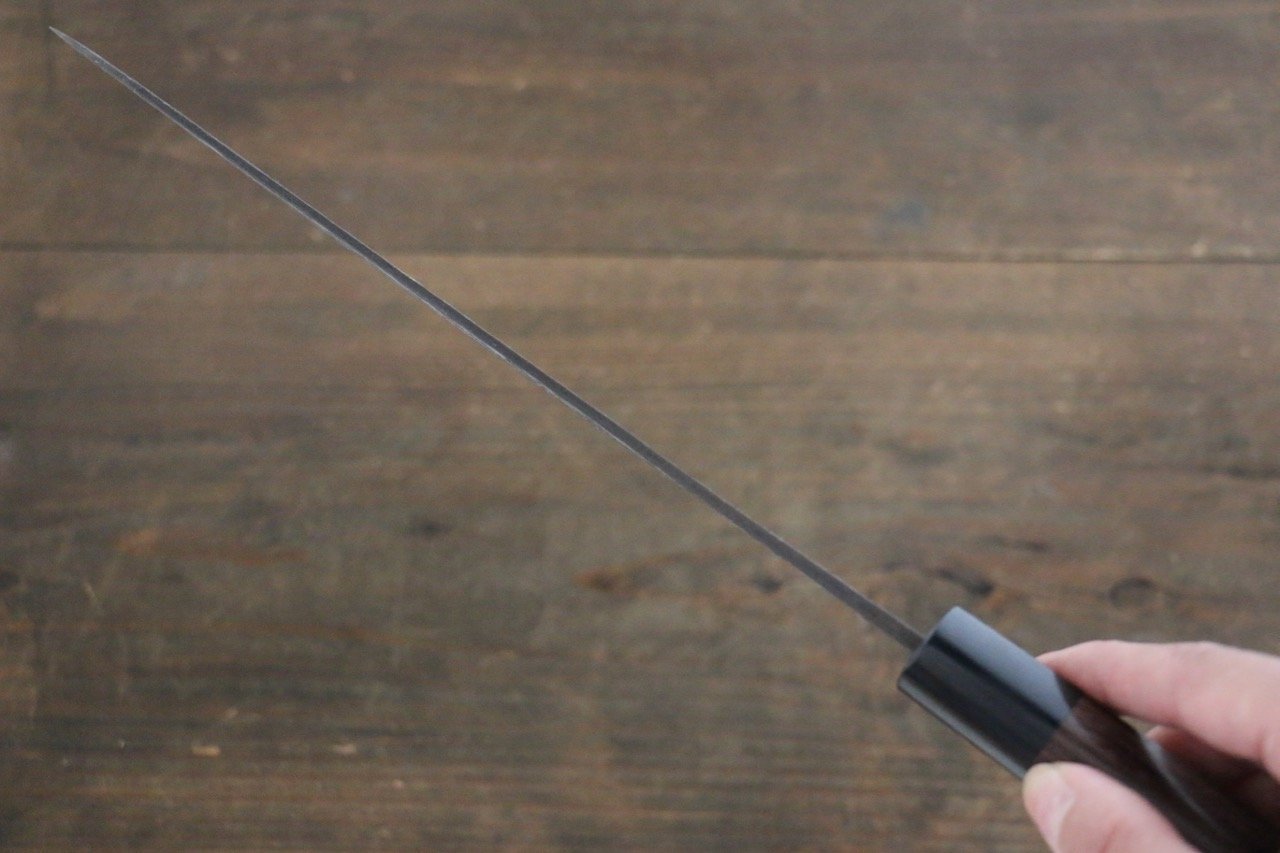 Anryu Blue Super Hammered Black Finished Gyuto 210mm Shitan Handle - Seisuke Knife