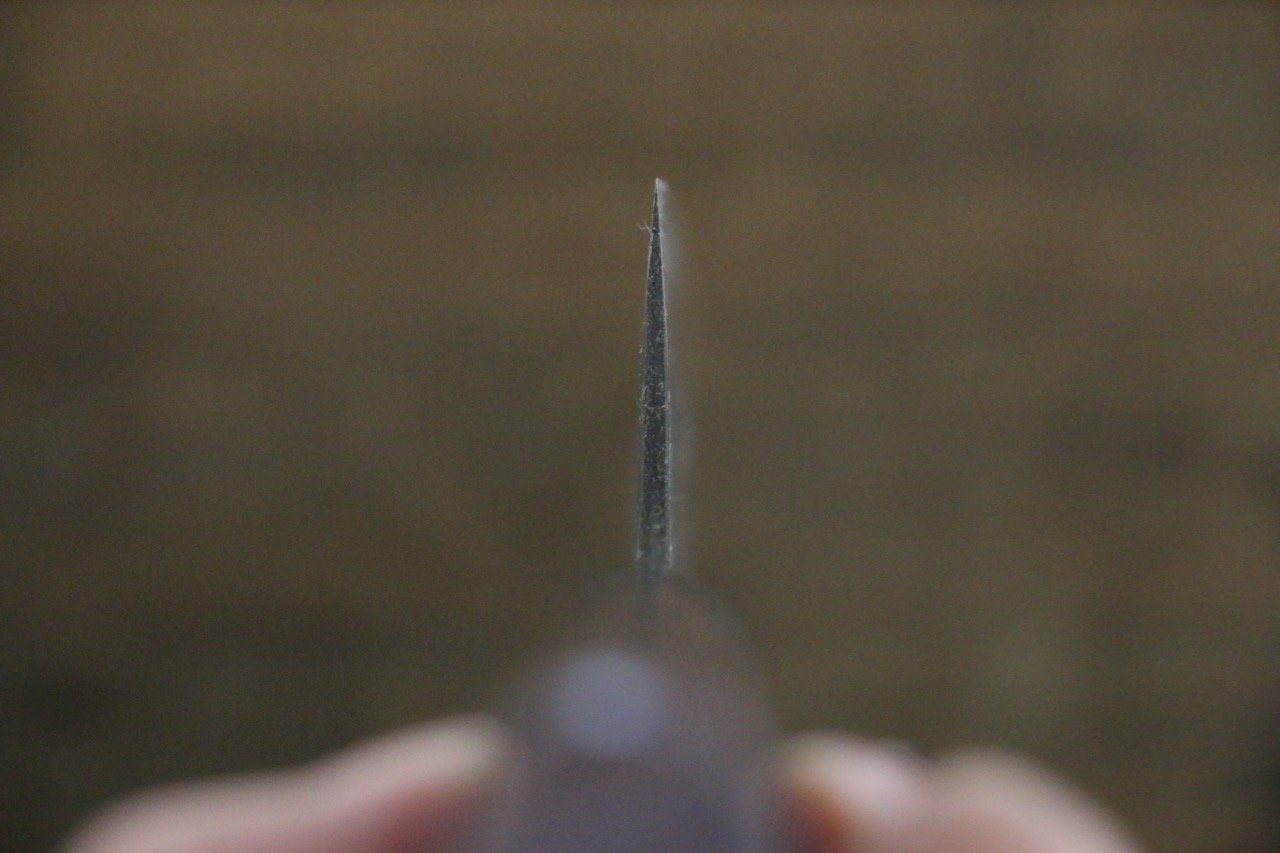 Anryu Blue Super Hammered Black Finished Gyuto 210mm Shitan Handle - Seisuke Knife