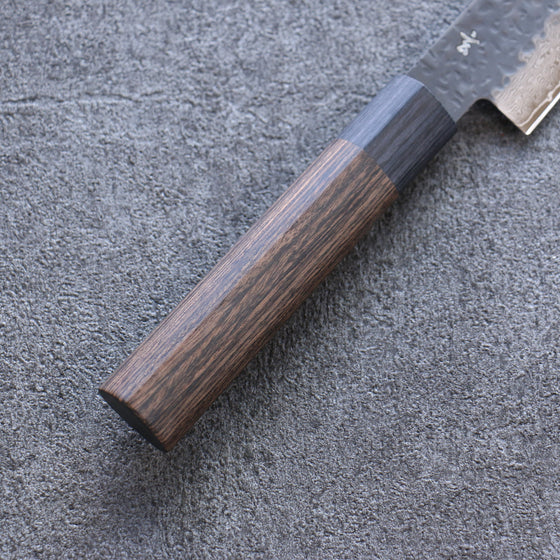 Shizu Gen VG10 Hammered Black Finished Petty-Utility 160mm Brown Pakkawood Handle - Seisuke Knife