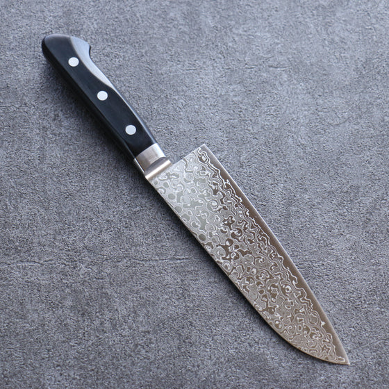 Seisuke AUS10 45 Layer Damascus Santoku 165mm Black Pakka wood Handle - Seisuke Knife