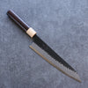 Seisuke Shitan Blue Super Hammered Kurouchi Gyuto 210mm Shitan Handle - Seisuke Knife