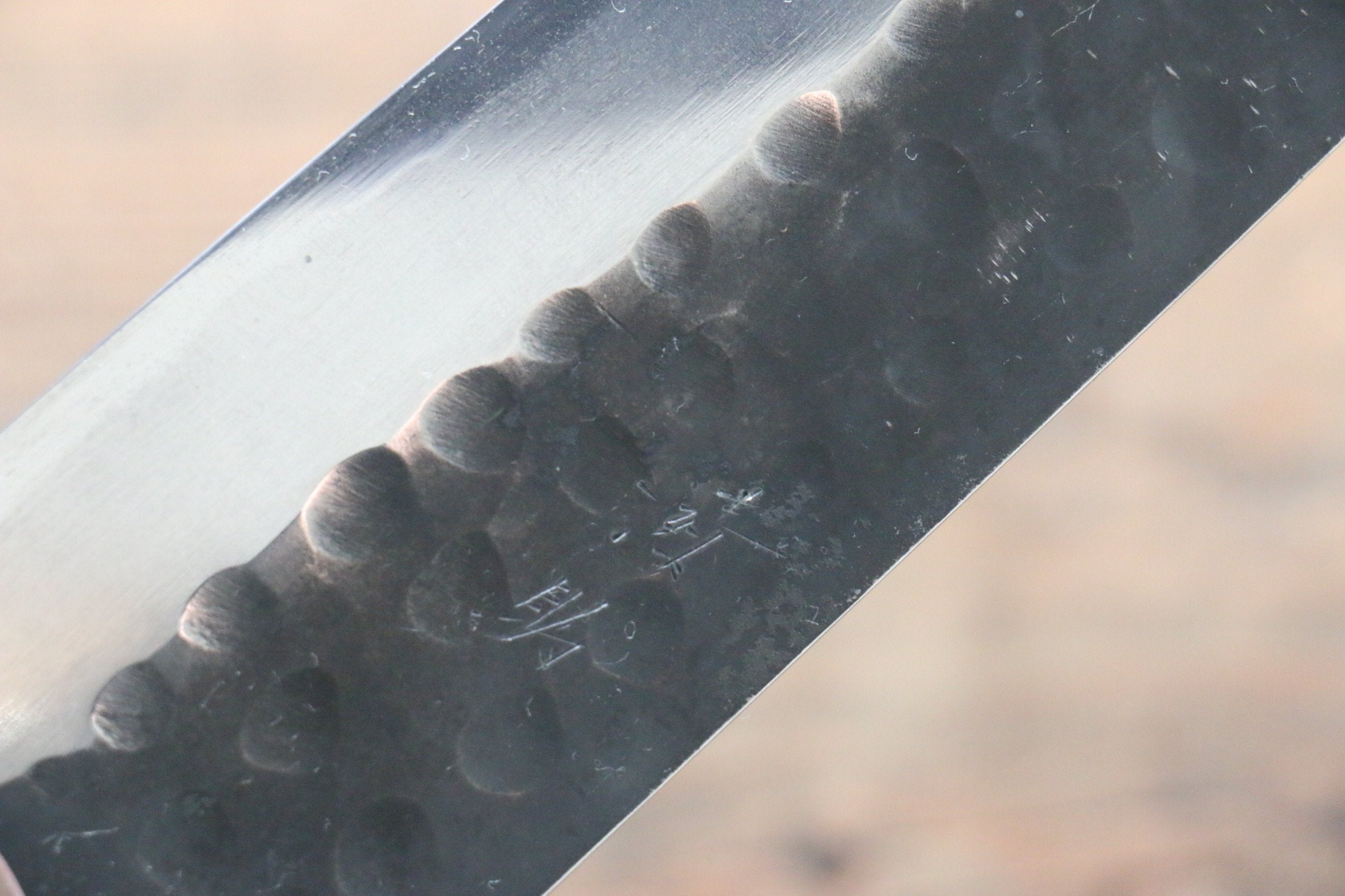 Seisuke [Left Handed] Blue Steel No.2 Hammered Kurouchi Gyuto 240mm Shitan Handle - Seisuke Knife