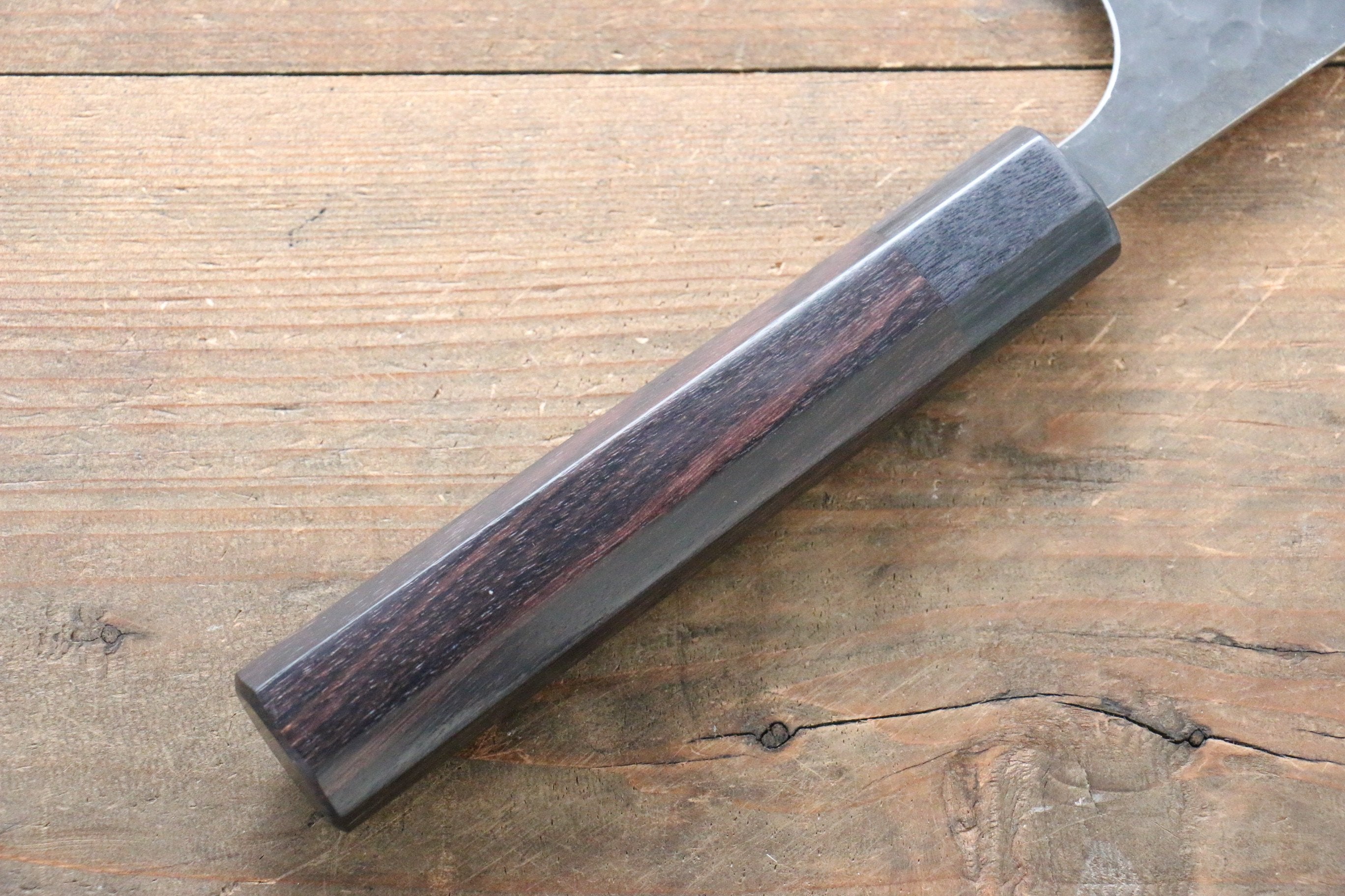 Seisuke [Left Handed] Blue Steel No.2 Hammered Kurouchi Gyuto 240mm Shitan Handle - Seisuke Knife
