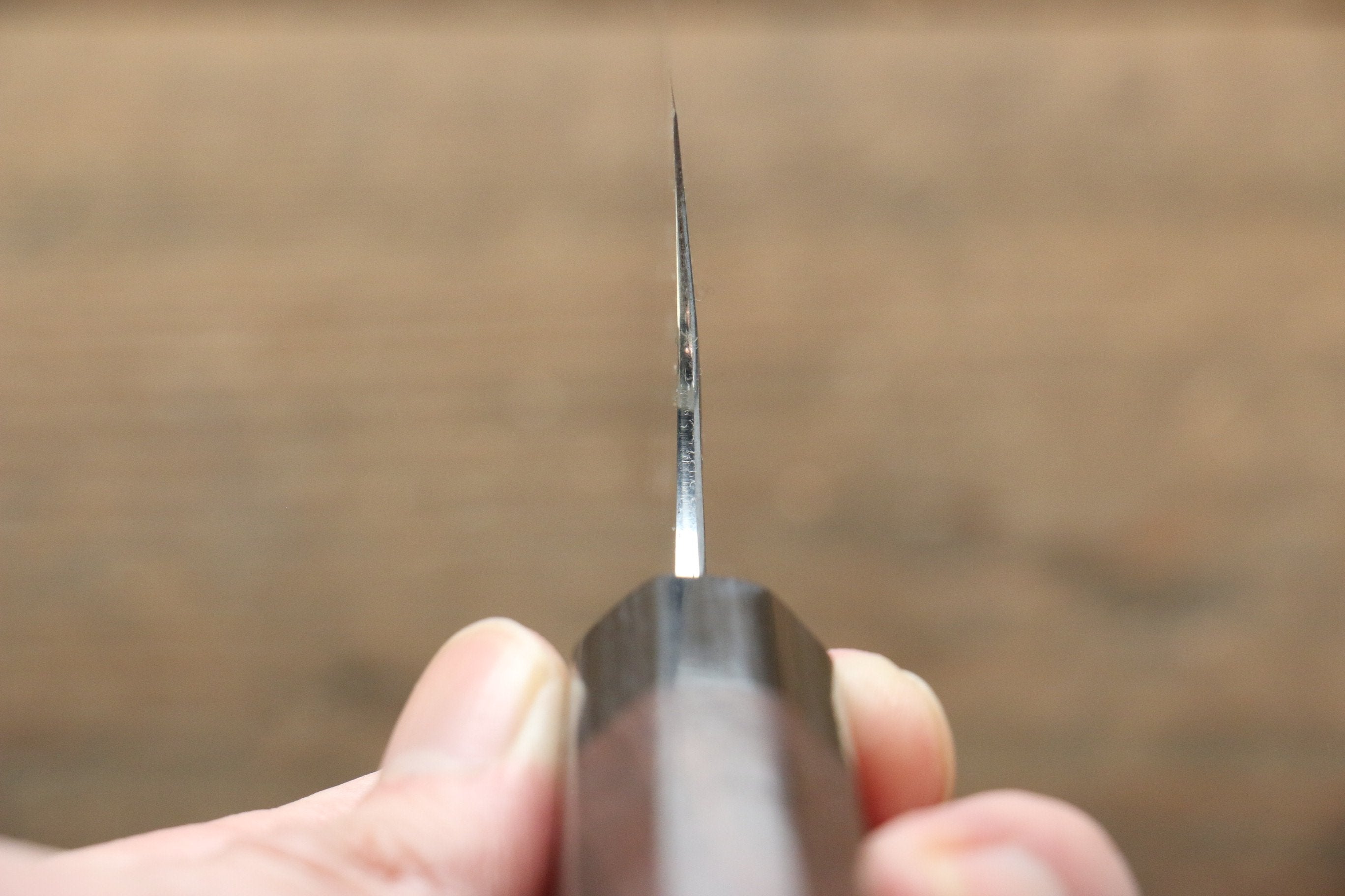 Seisuke [Left Handed] Blue Steel No.2 Hammered Kurouchi Gyuto 210mm Shitan Handle - Seisuke Knife