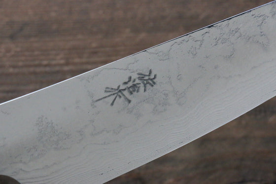 Takeshi Saji Coreless Mirrored Finish Gyuto 180mm Navy Blue Turquoise (Nomura Style) Handle - Seisuke Knife