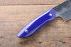 Takeshi Saji Coreless Mirrored Finish Gyuto 180mm Navy Blue Turquoise (Nomura Style) Handle - Seisuke Knife - Slide 6