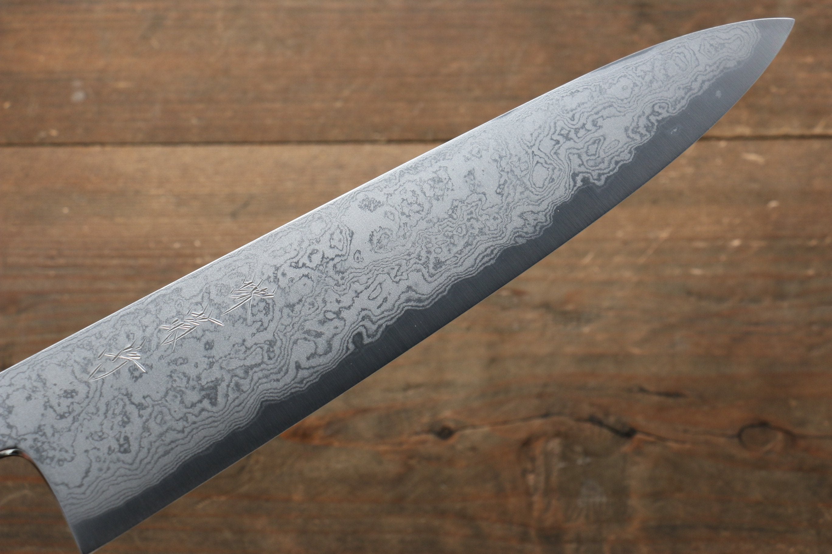Kikumori Blue Steel No.1 Damascus Gyuto 240mm with Magnolia Handle - Seisuke Knife