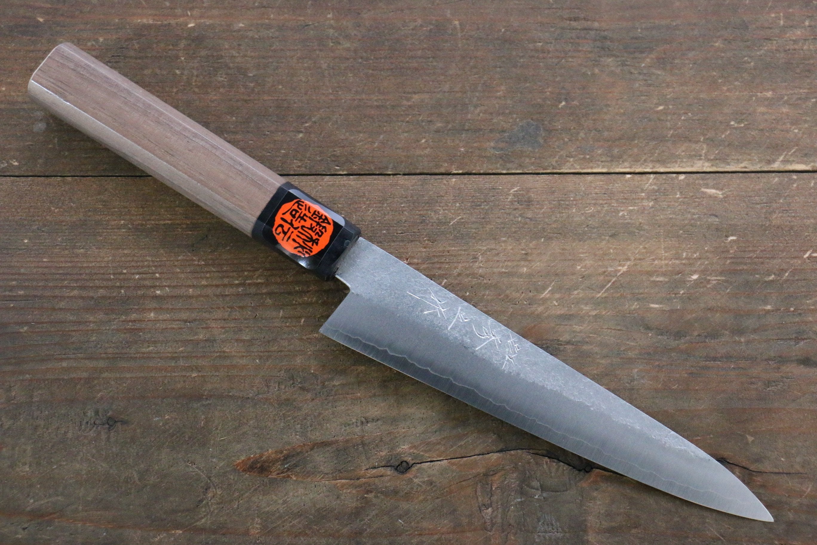 Shigeki Tanaka Silver Steel No.3 Nashiji Petty-Utility 150mm Walnut Handle - Seisuke Knife