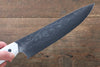 Takeshi Saji Coreless Mirrored Finish Gyuto 180mm Nomura White Stone Handle - Seisuke Knife - Slide 4