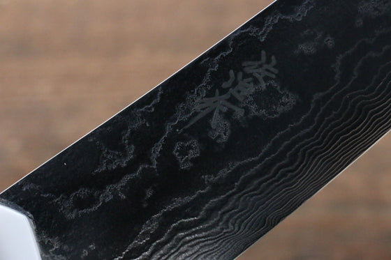 Takeshi Saji Coreless Mirrored Finish Gyuto 180mm Nomura White Stone Handle - Seisuke Knife