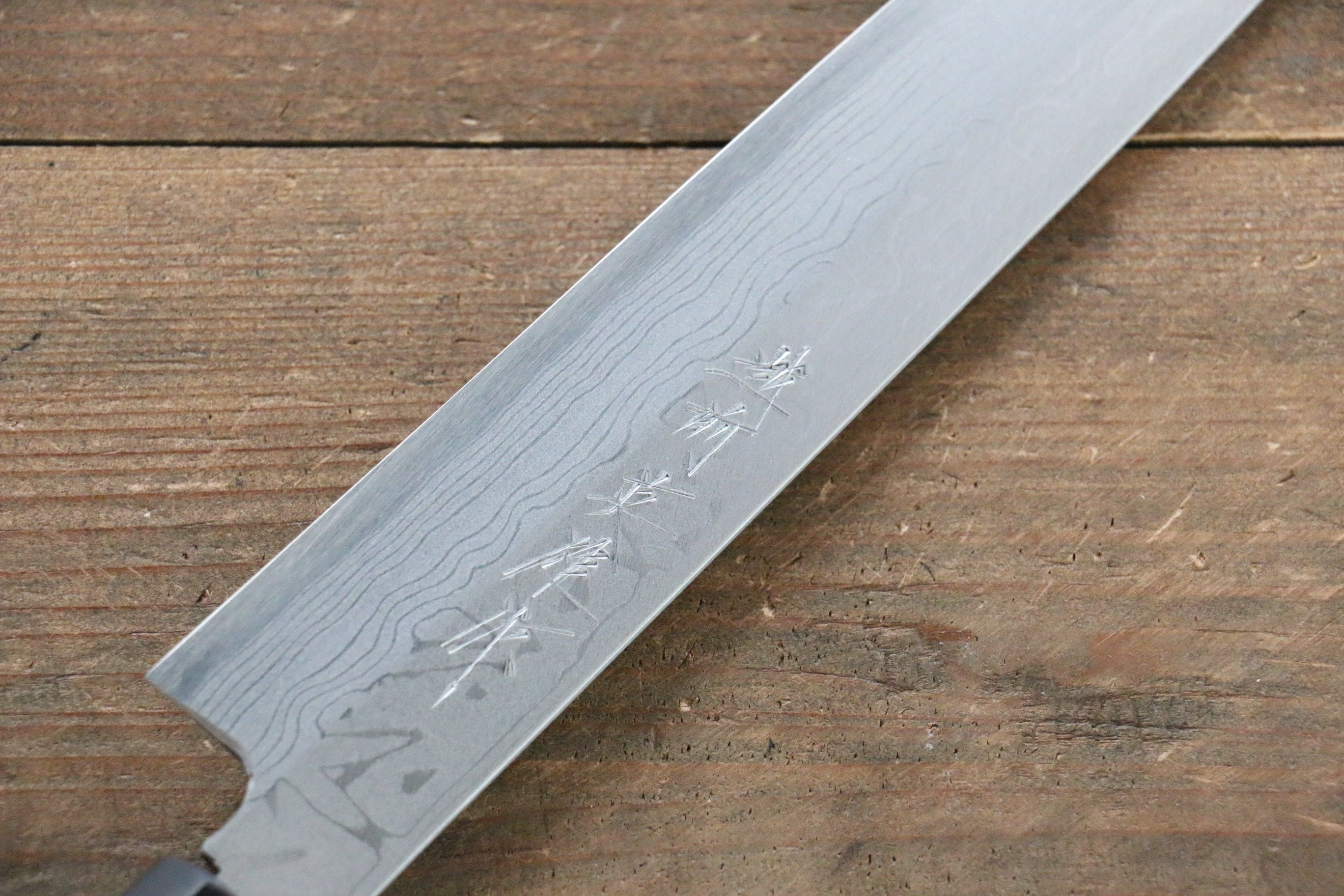[Left Handed] Hideo Kitaoka White Steel No.2 Damascus Yanagiba Japanese Chef Knife 210mm - Seisuke Knife