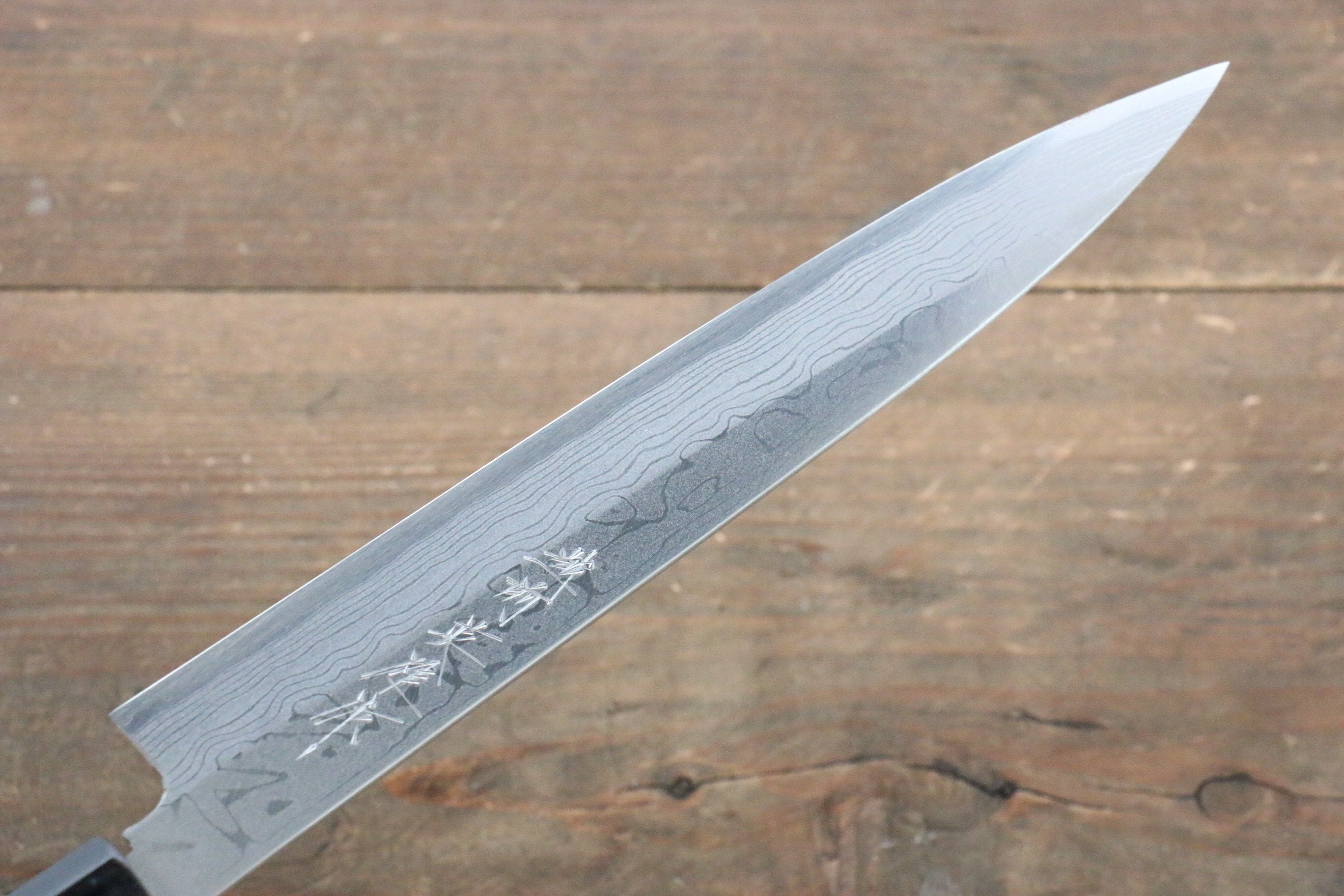 [Left Handed] Hideo Kitaoka White Steel No.2 Damascus Yanagiba Japanese Chef Knife 210mm - Seisuke Knife
