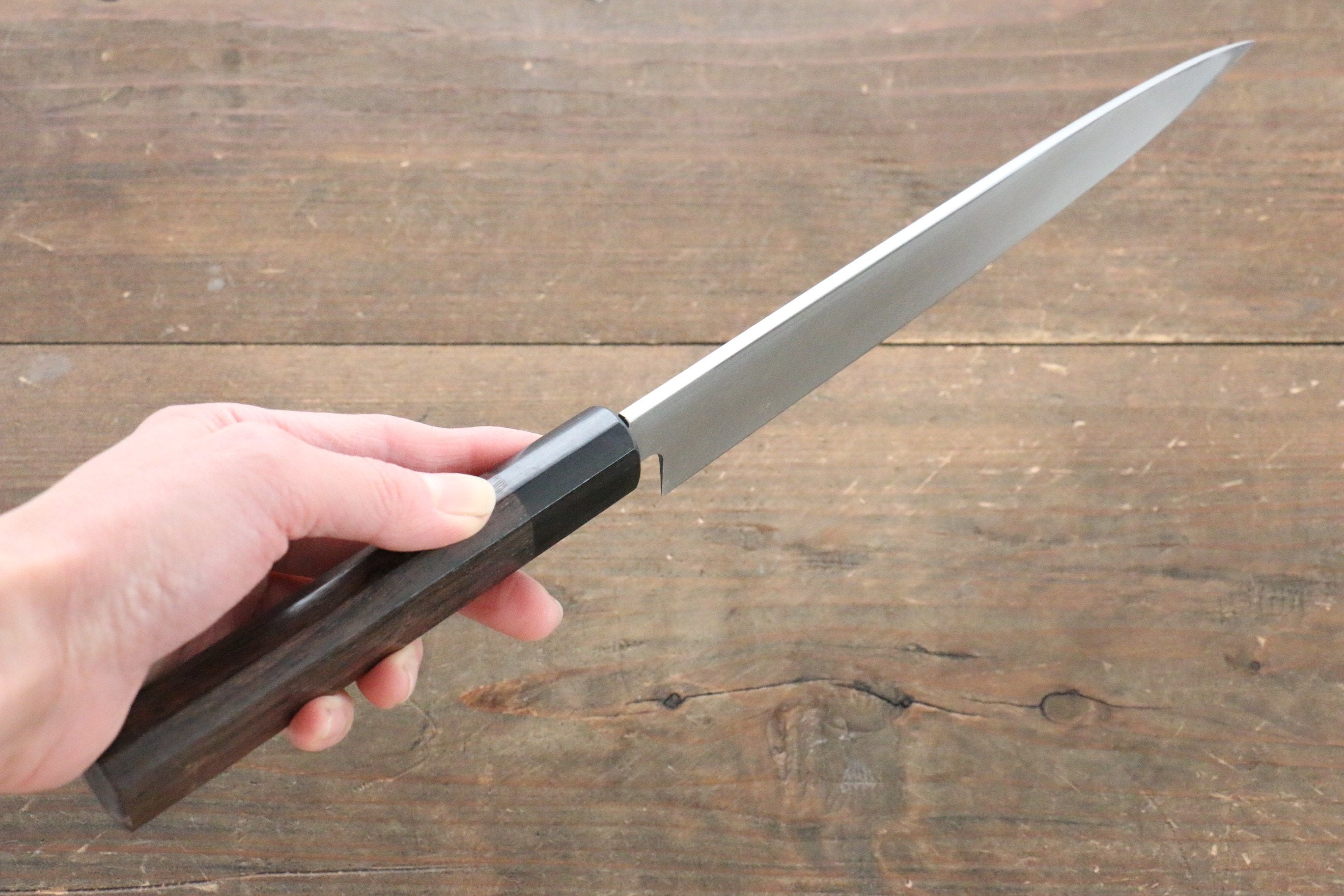 [Left Handed] Hideo Kitaoka White Steel No.2 Damascus Yanagiba Japanese Chef Knife 210mm - Seisuke Knife