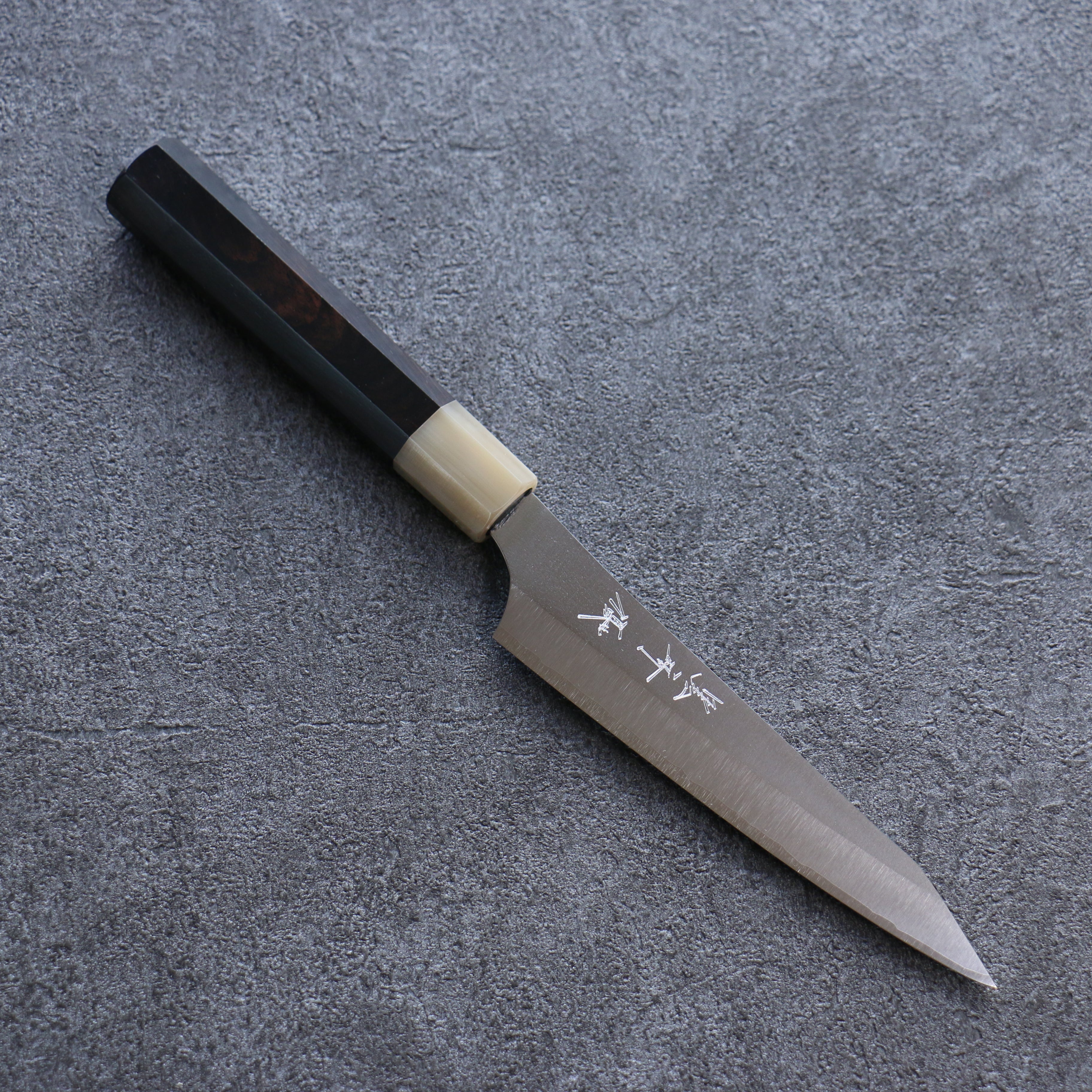 Yu Kurosaki New Gekko VG-XEOS Petty-Utility 130mm Ebony Wood & Buffalo Horn Handle - Seisuke Knife