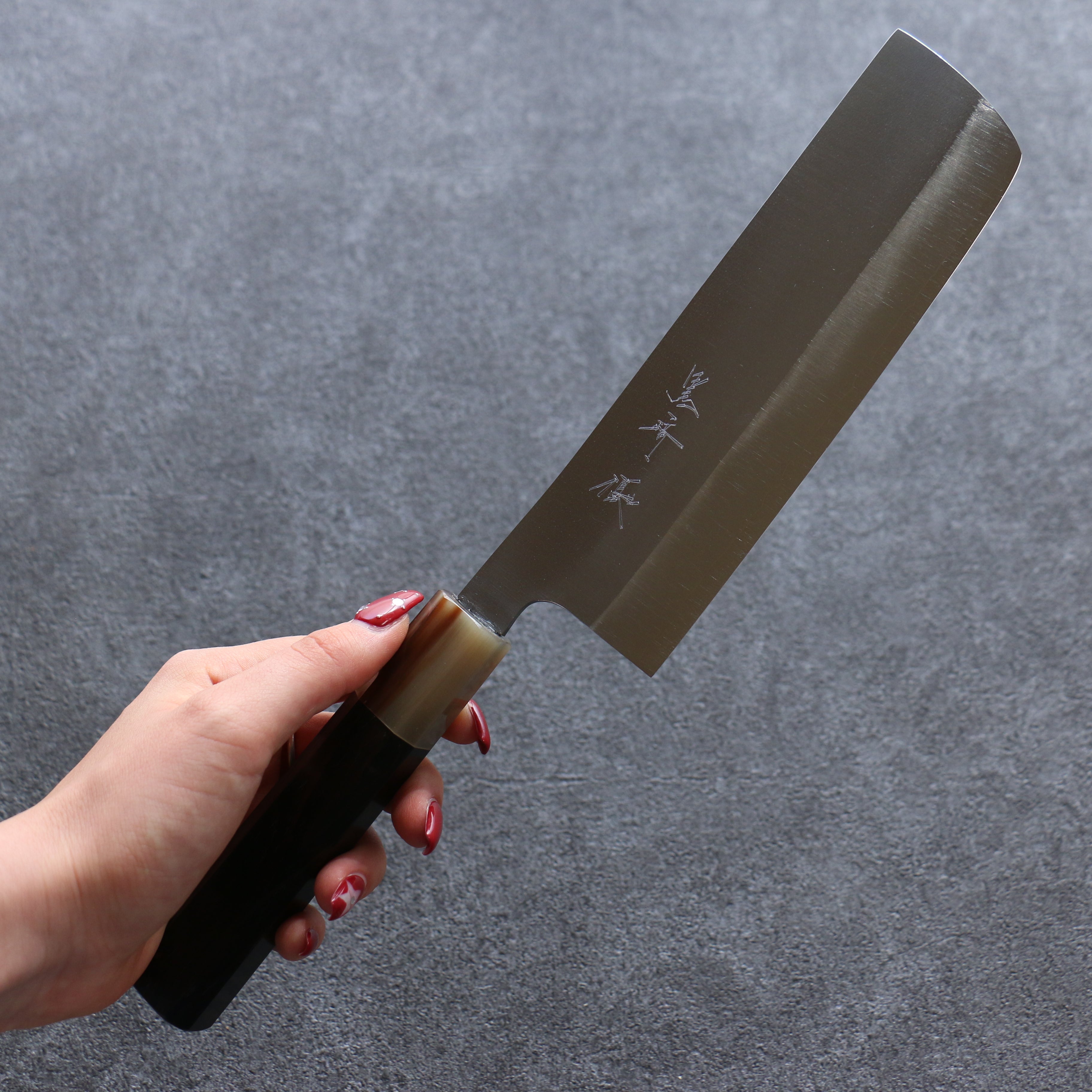 Yu Kurosaki New Gekko VG-XEOS Nakiri 165mm Ebony Wood (ferrule: White Water Buffalo Horn) Handle - Seisuke Knife