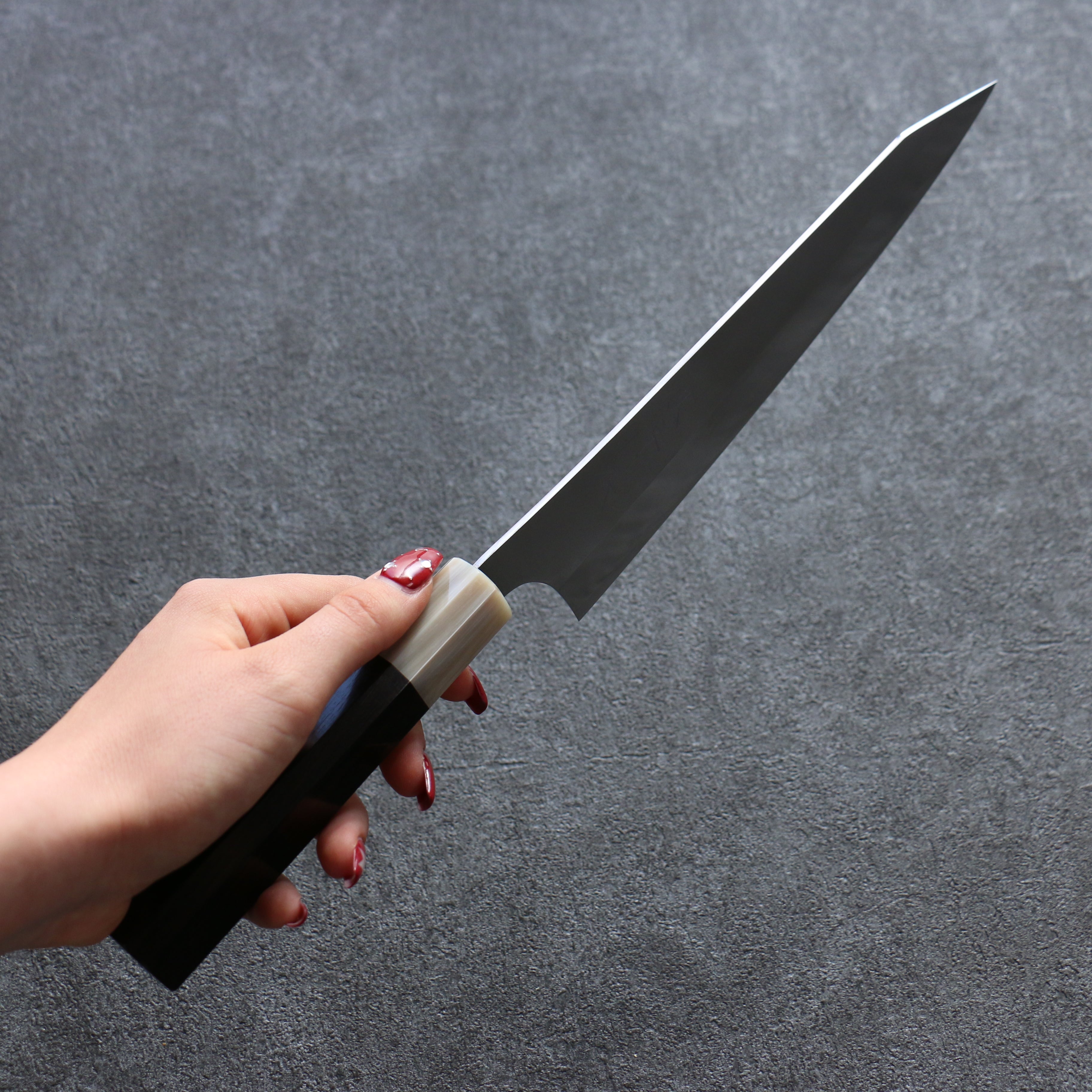 Yu Kurosaki New Gekko VG-XEOS Gyuto 210mm Ebony Wood (ferrule: White Water Buffalo Horn) Handle - Seisuke Knife
