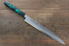 Sakai Takayuki Nanairo INOX Molybdenum Yanagiba 270mm with Green Tortoiseshell ABS Resin Handle - Seisuke Knife - Slide 1