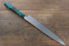 Sakai Takayuki Nanairo INOX Molybdenum Yanagiba 270mm with Green Tortoiseshell ABS Resin Handle - Seisuke Knife - Slide 2